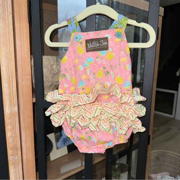Matilda Jane Bubble Romper Sunsuit Little Lemon It's A Wonderful Parade ruffles - Picture 2 of 8